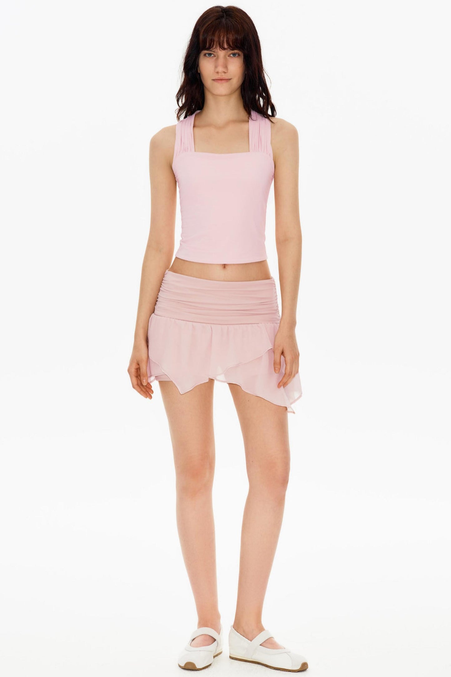 Nebelrosa asymmetrischer Rock