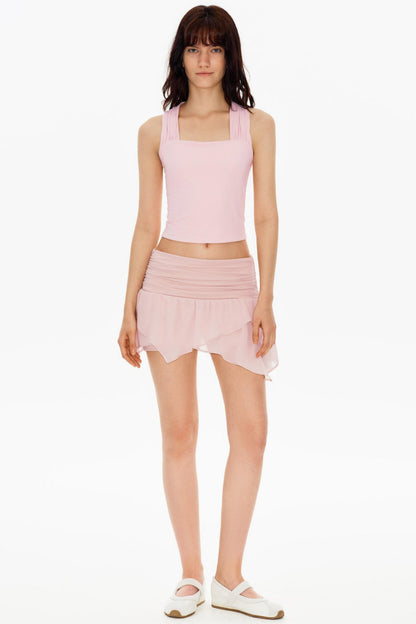 Nebelrosa asymmetrischer Rock