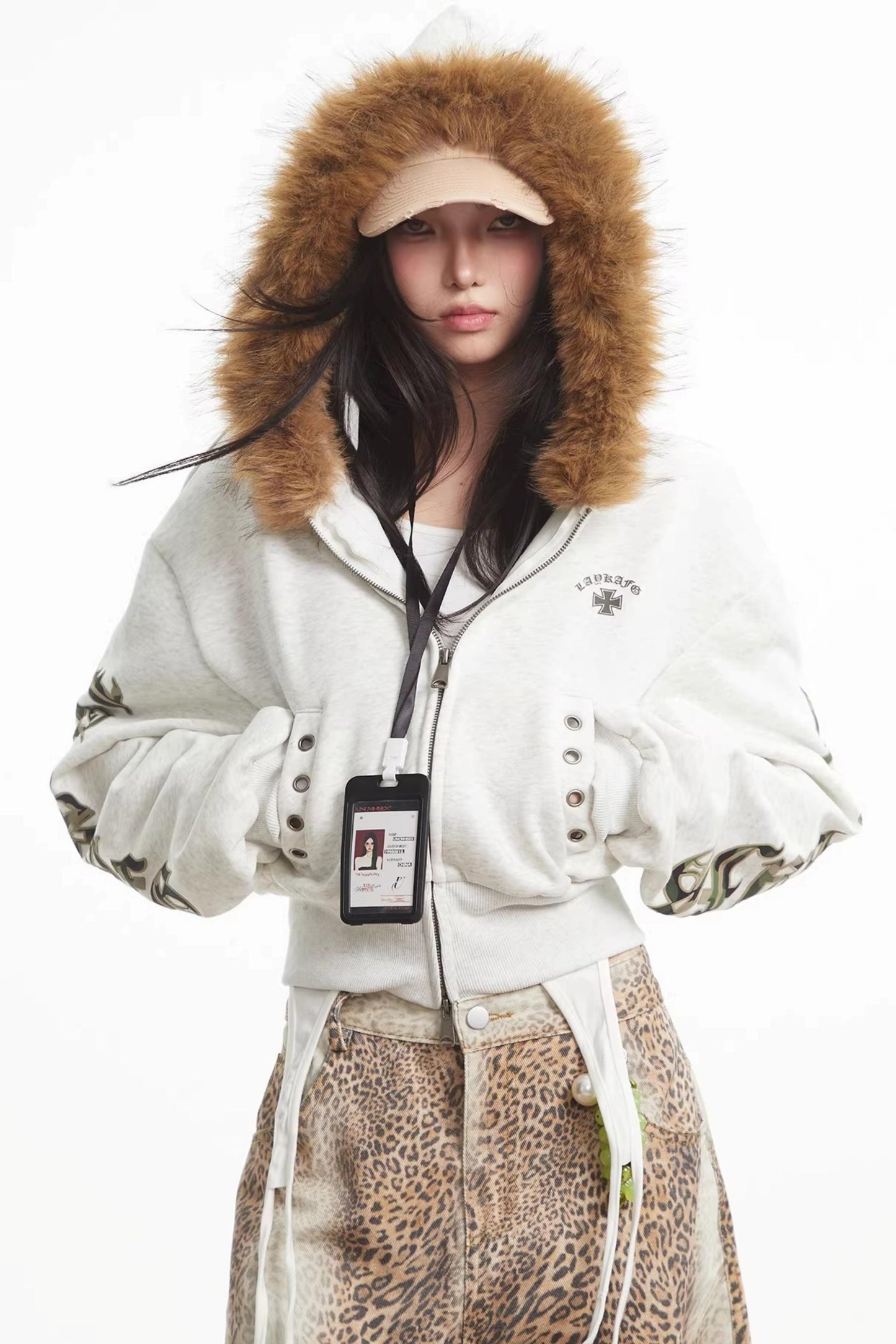 Light Gray Hooded Cardigan Jacket