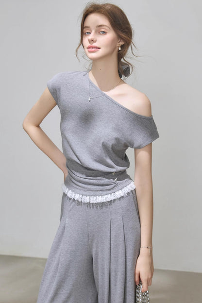 Summer Slant Shoulder Chic Set-Up