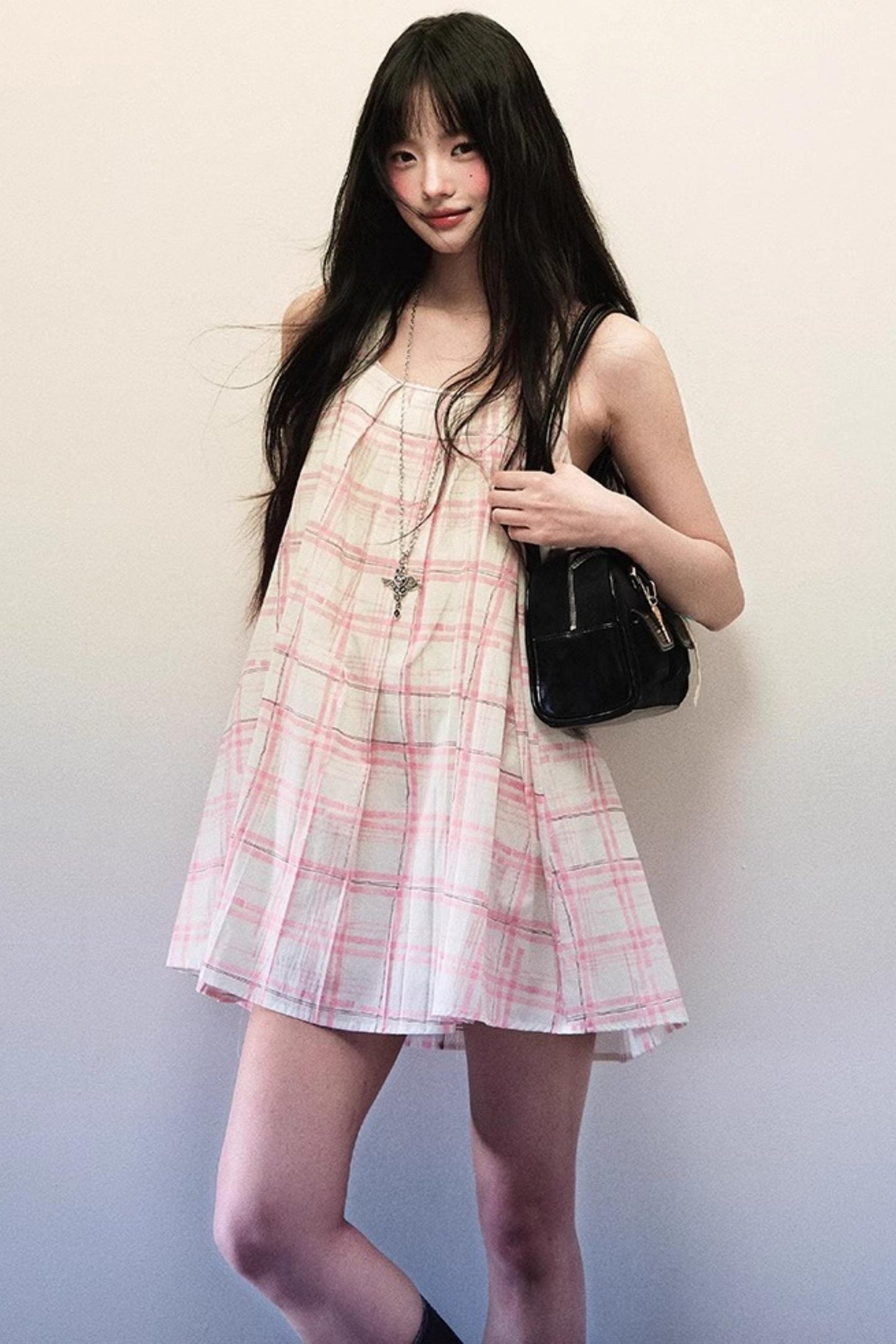 Pink Plaid Dress