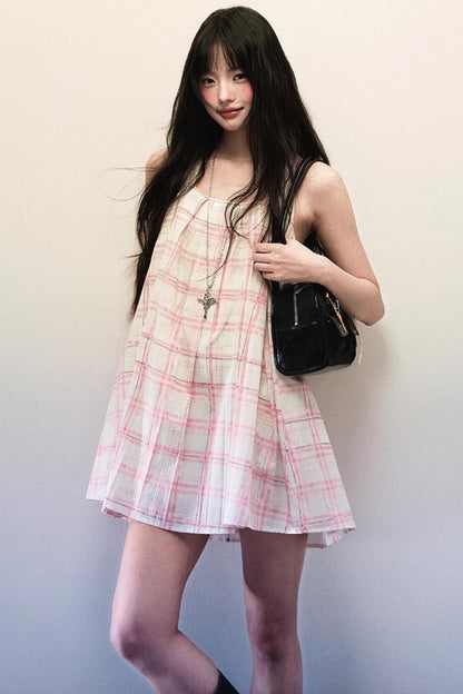 Pink Plaid Dress