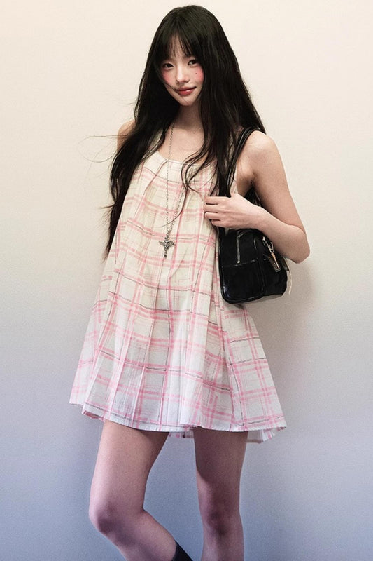 Pink Plaid Dress
