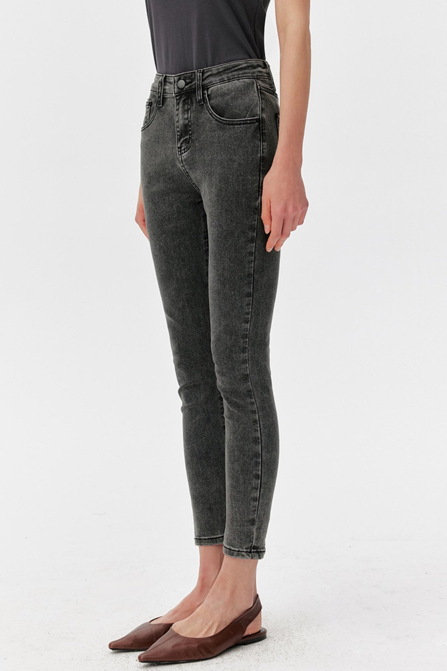 High-Waist Smoke Gray Pants