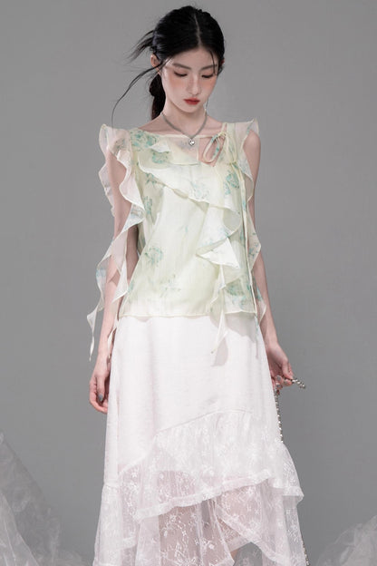 Qingbo Leaf Chiffon Shirt