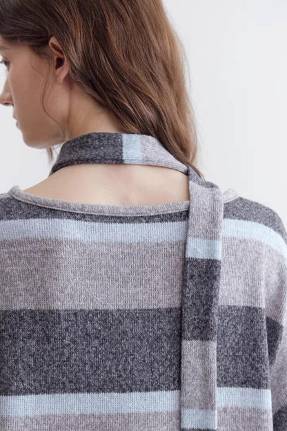 Deconstructed Ribbon Knit Sweater