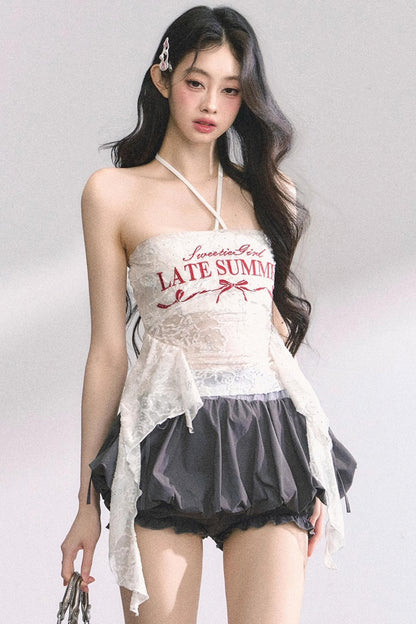 Chic One-Shoulder Lace Top