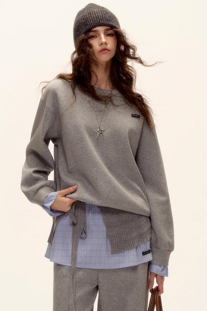 Plaid Patchwork Sweater Set-Up