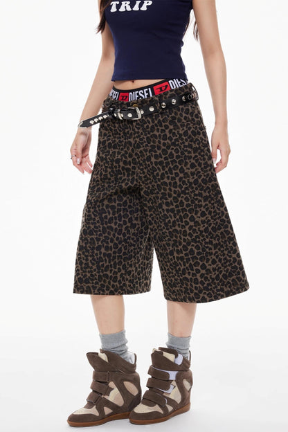 Leopard Cropped Shorts