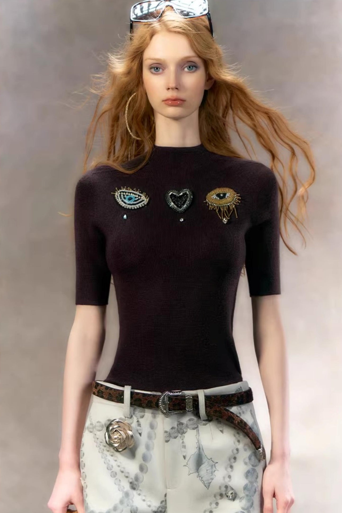 Mysterious Beaded Knit Top