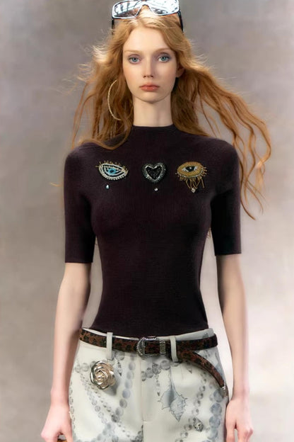 Mysterious Beaded Knit Top