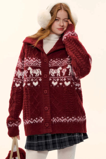 Fair Isle Knit Cardigan
