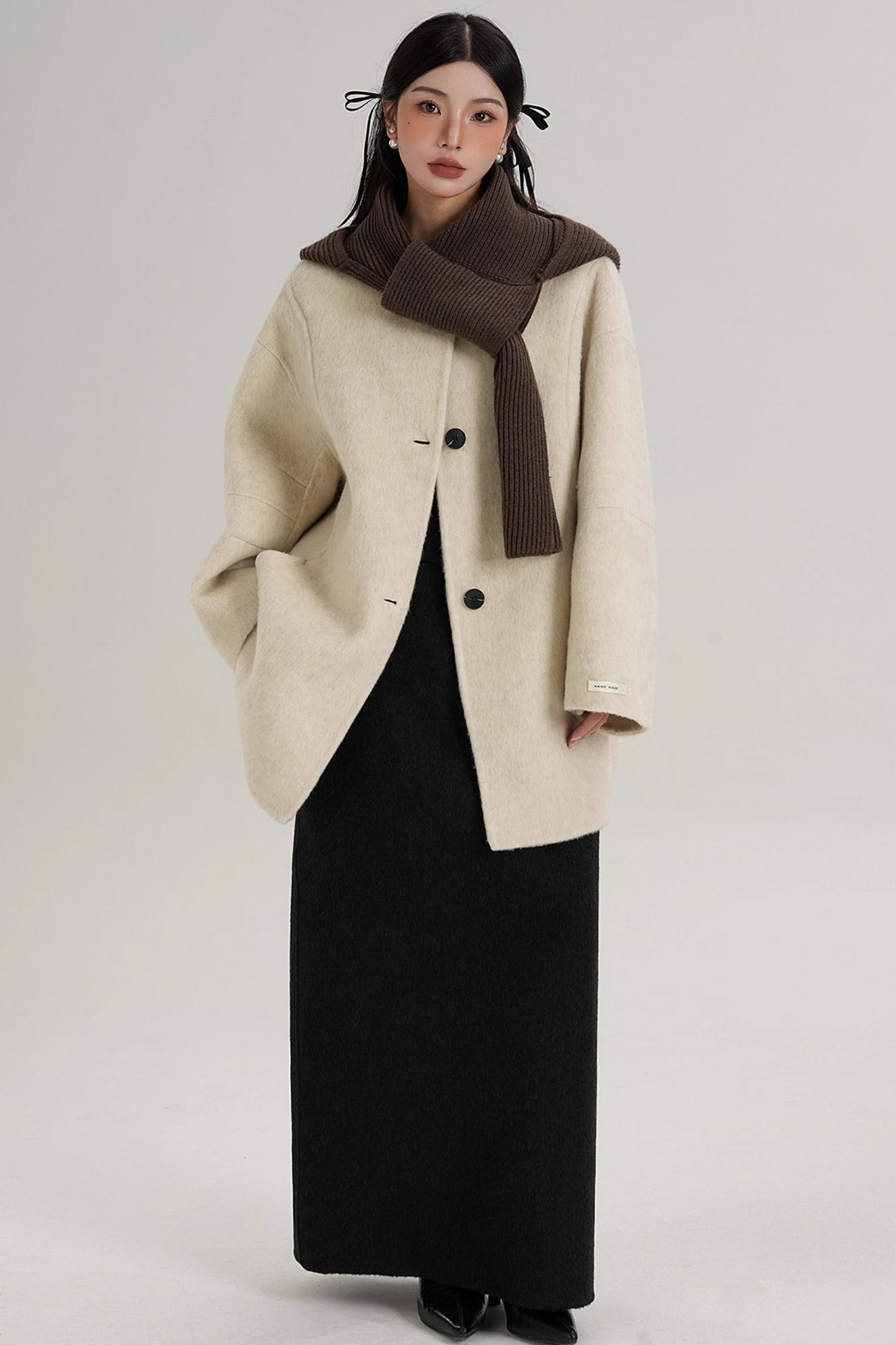 Elegant Chestnut Wool Coat