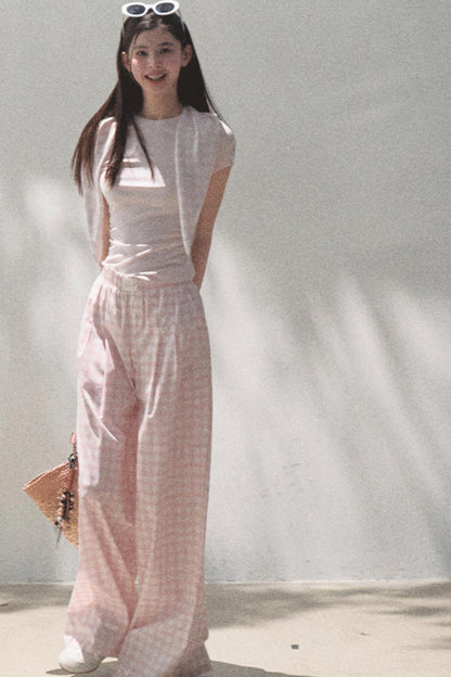 Wide-Leg Tencel Hemp Pants Set-Up