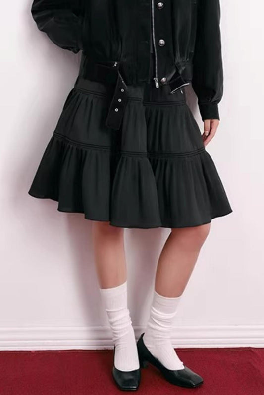 Romantic Pleated Flower Bud Skirt