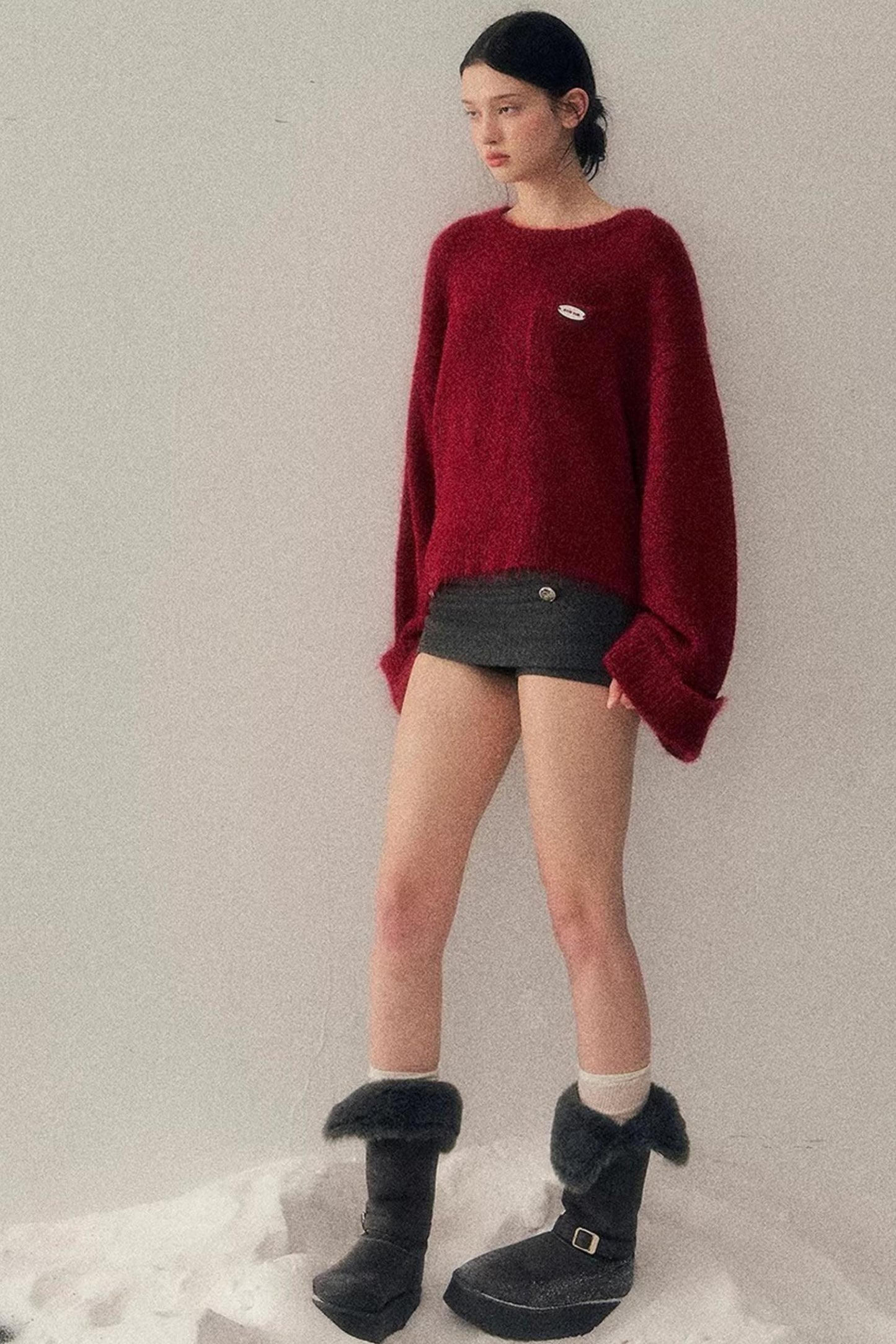 Winter Mohair Red Sweater