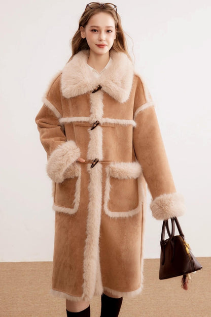 Suede Warm and Thickened Fur Coat