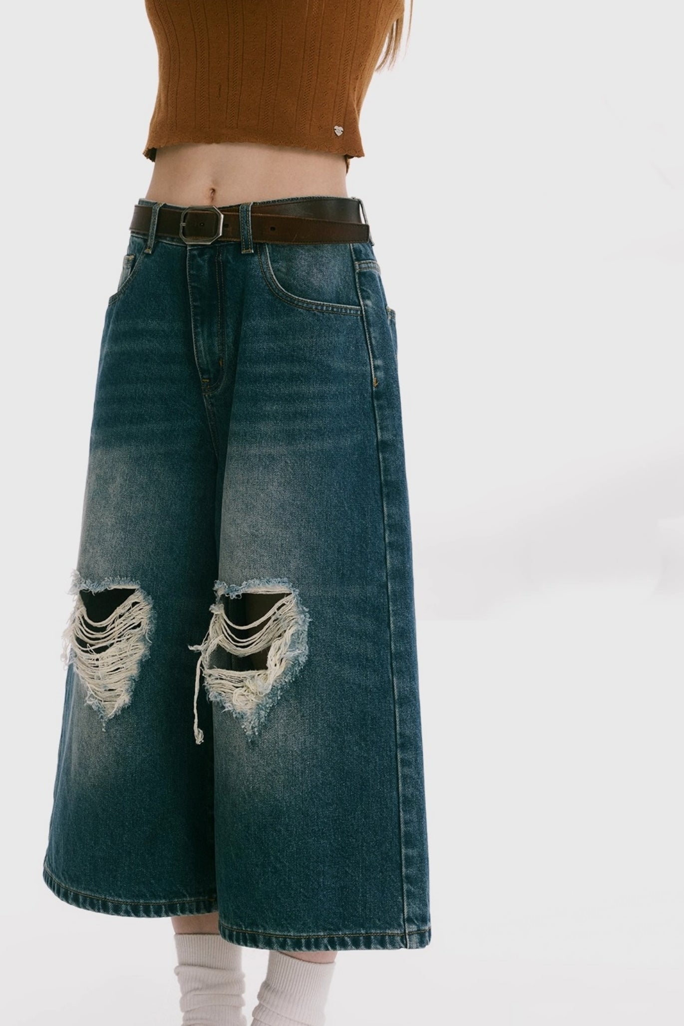Vintage Denim Wide-Leg Jeans