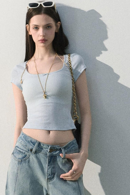 Ice Mint Jacquard Lace Top