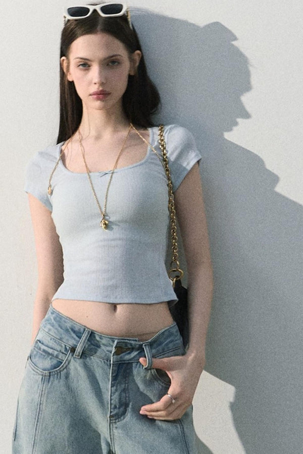 Ice Mint Jacquard Lace Top