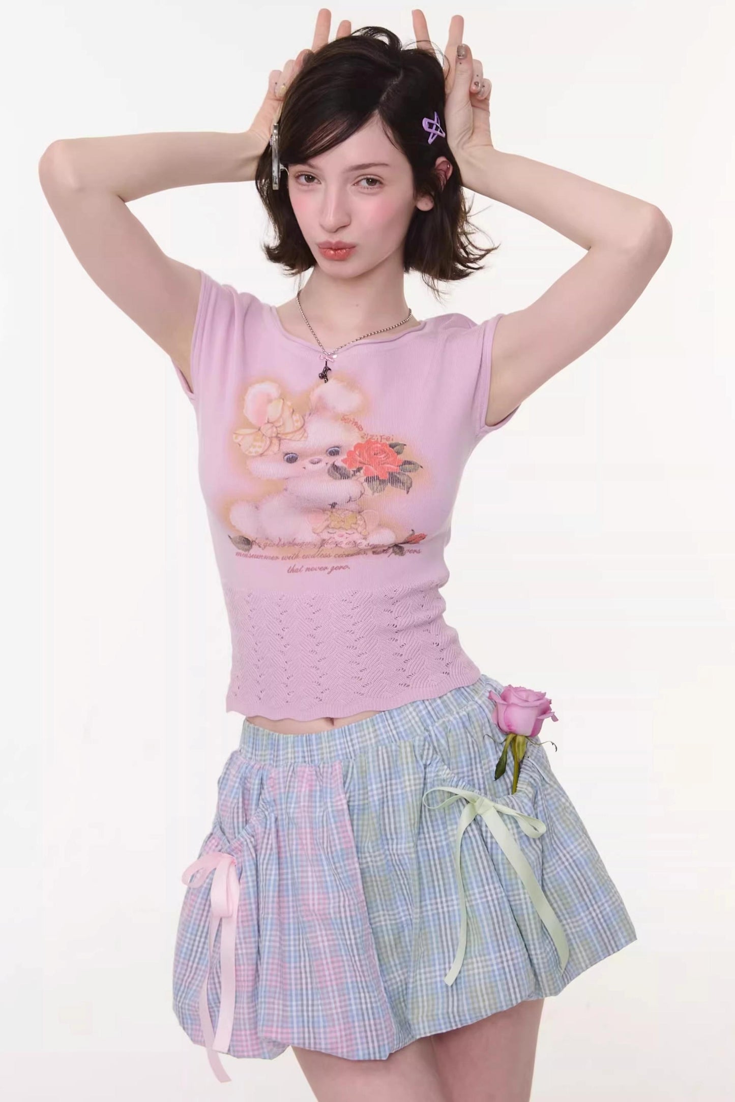 Sweet Rabbit Print Top