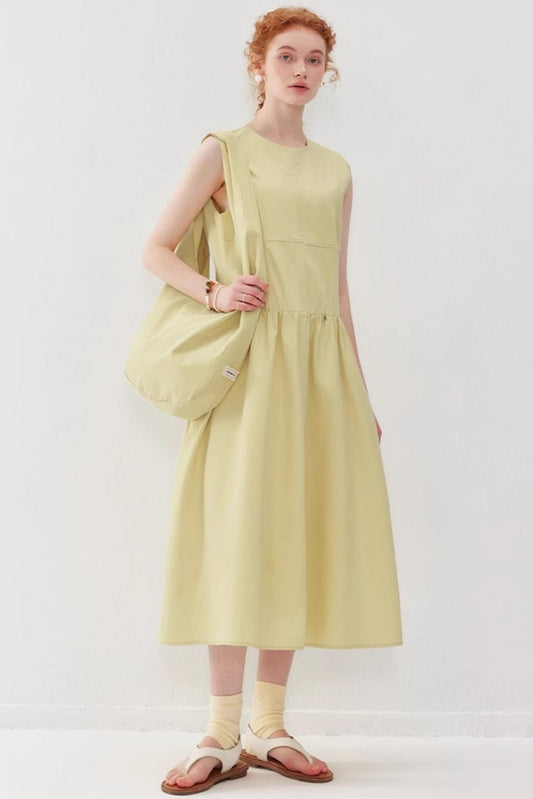 Slimming Yellow Tank Dress