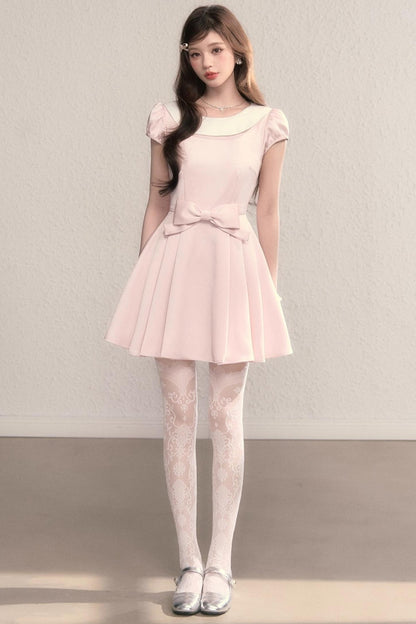 French Princess Satin Bow Dress