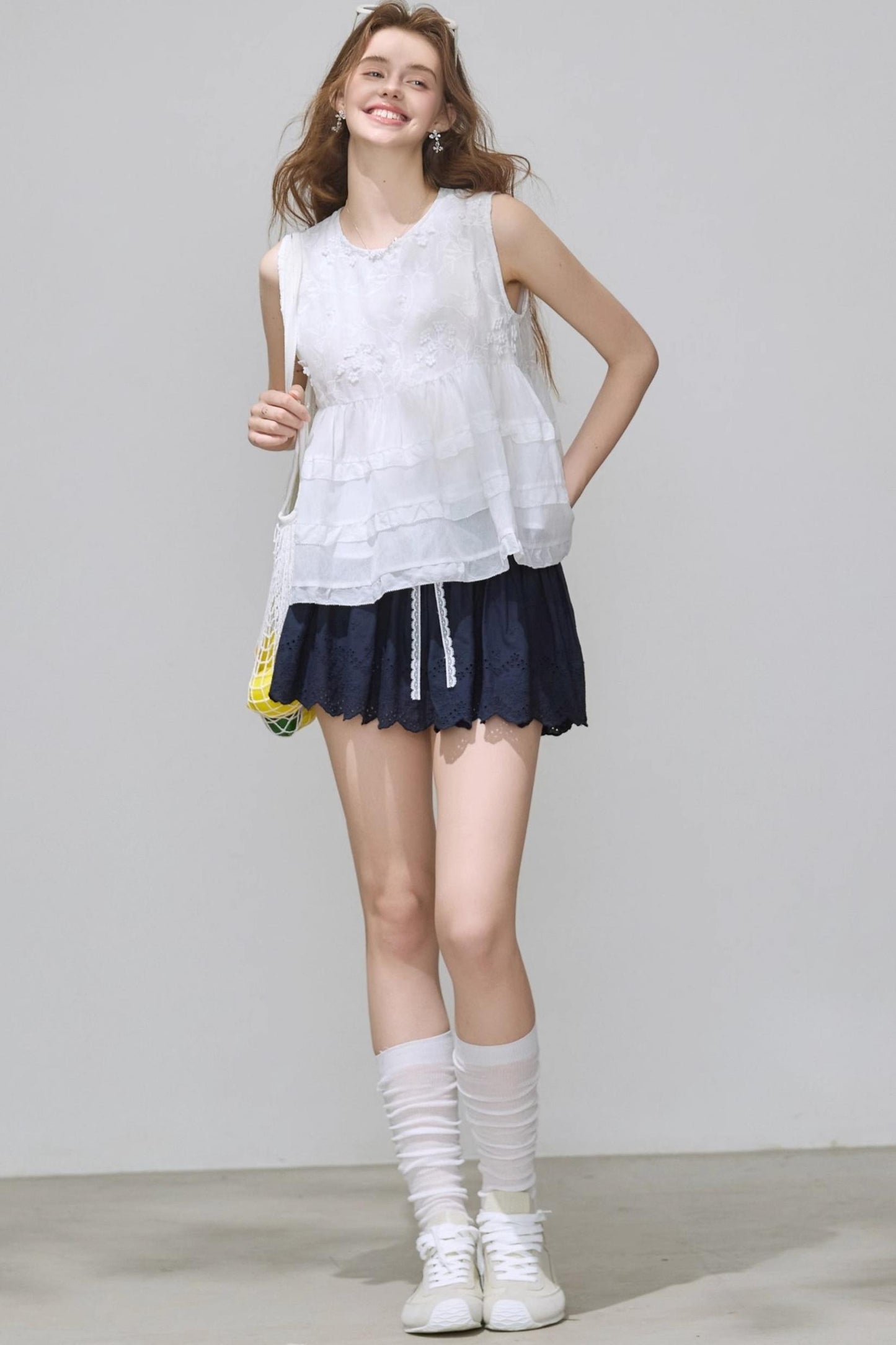 Summer White Embroidered Top