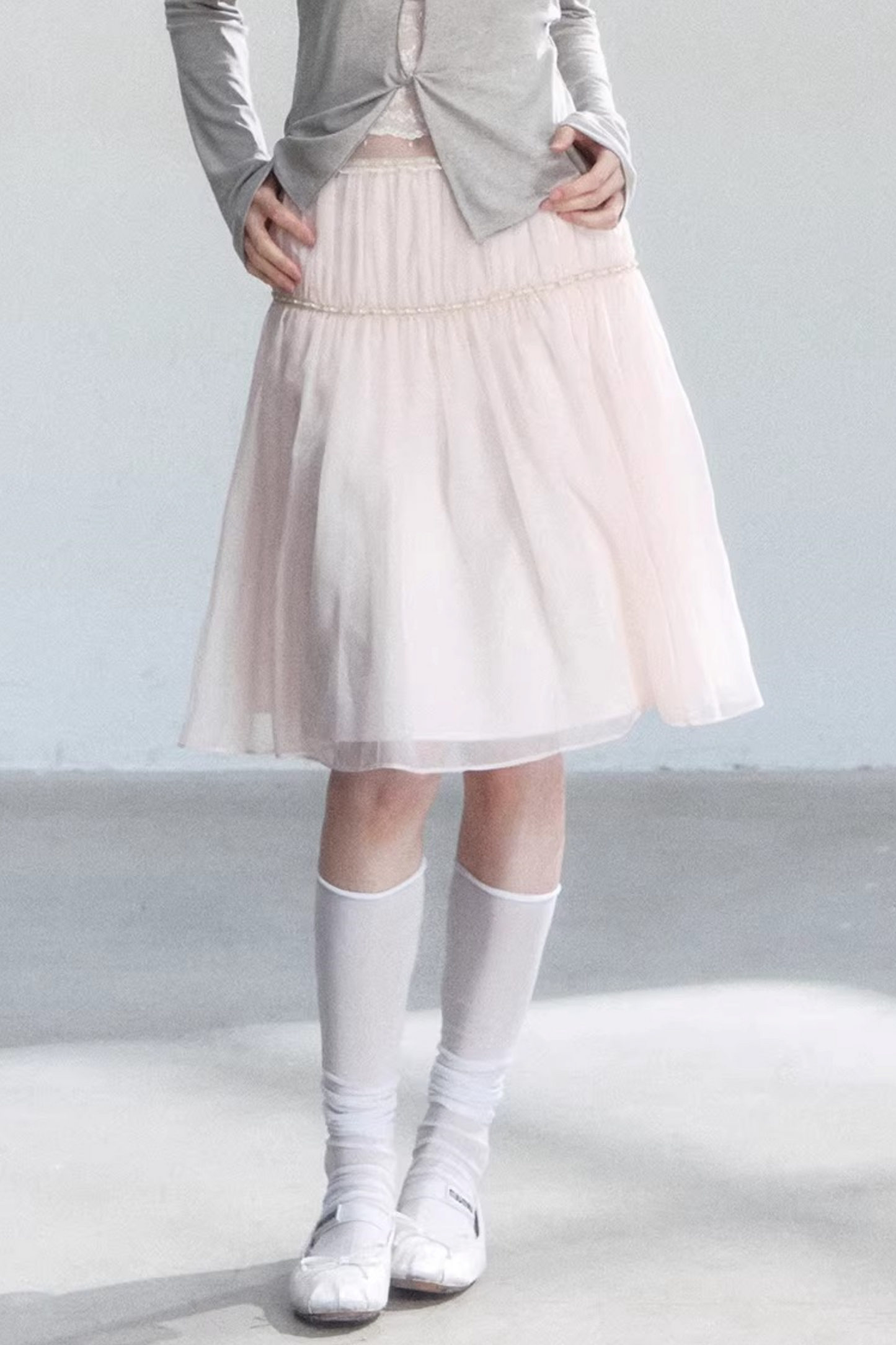 Pink Sheer Spring Skirt