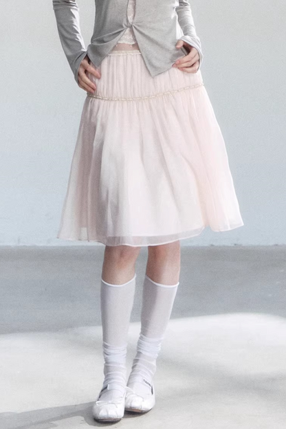 Pink Sheer Spring Skirt