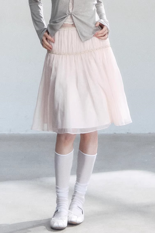 Pink Sheer Spring Skirt