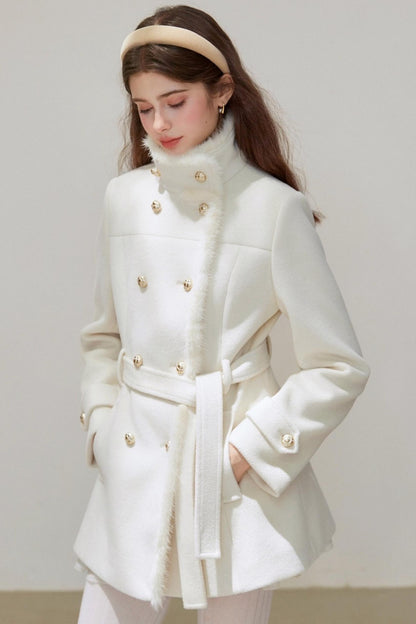 Winter Woolen Waist Slimming Coat