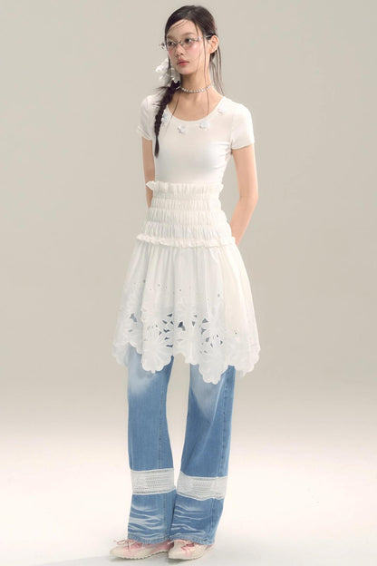 Moody Blue Cutout Jeans