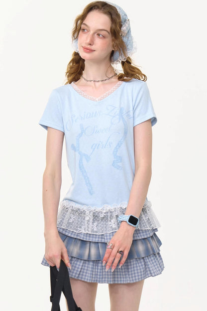 Blue Lace Tee