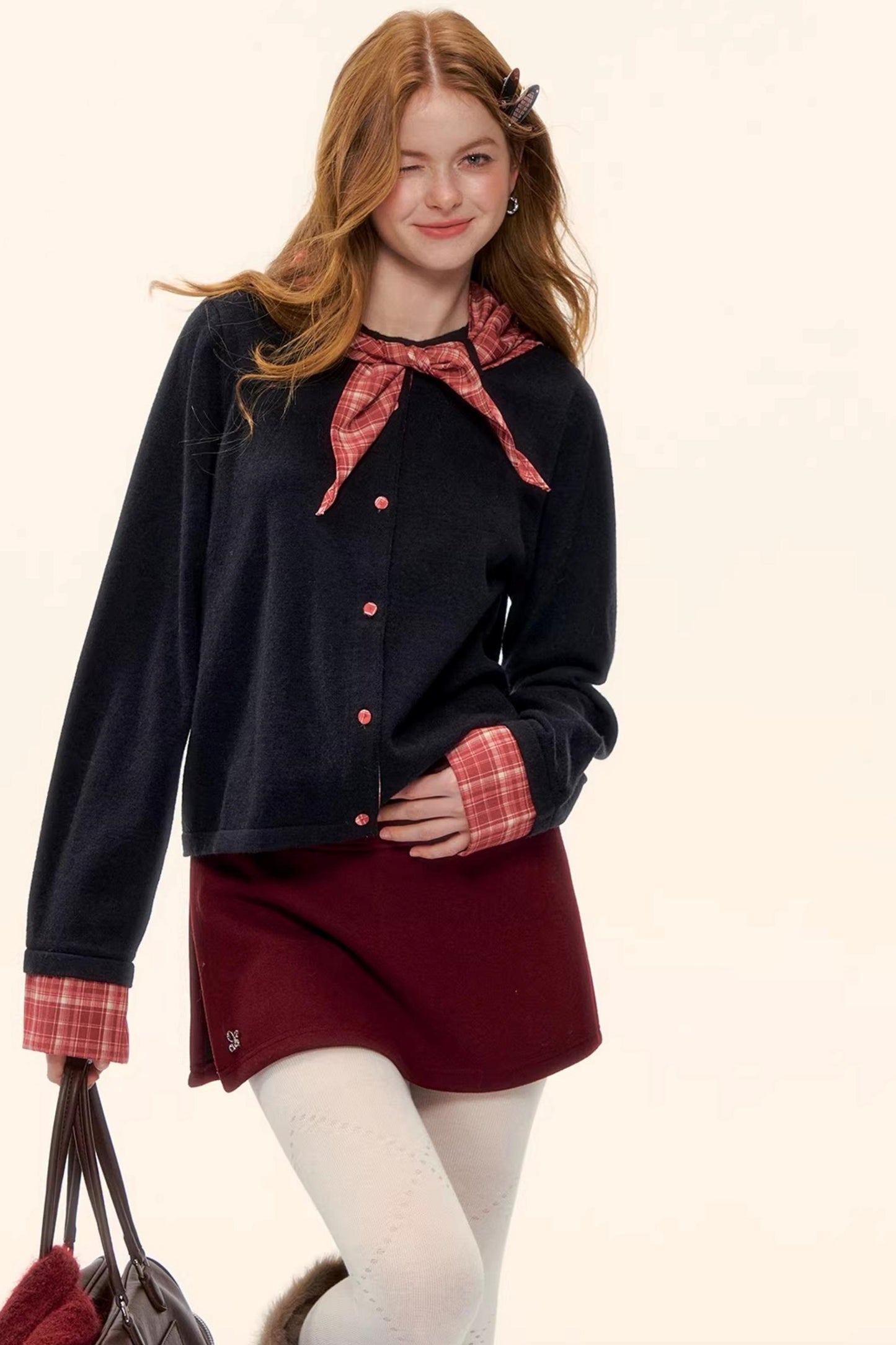 Wool Blend Plaid Sweater