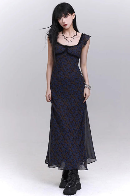 Butterfly Floral Halter Dress