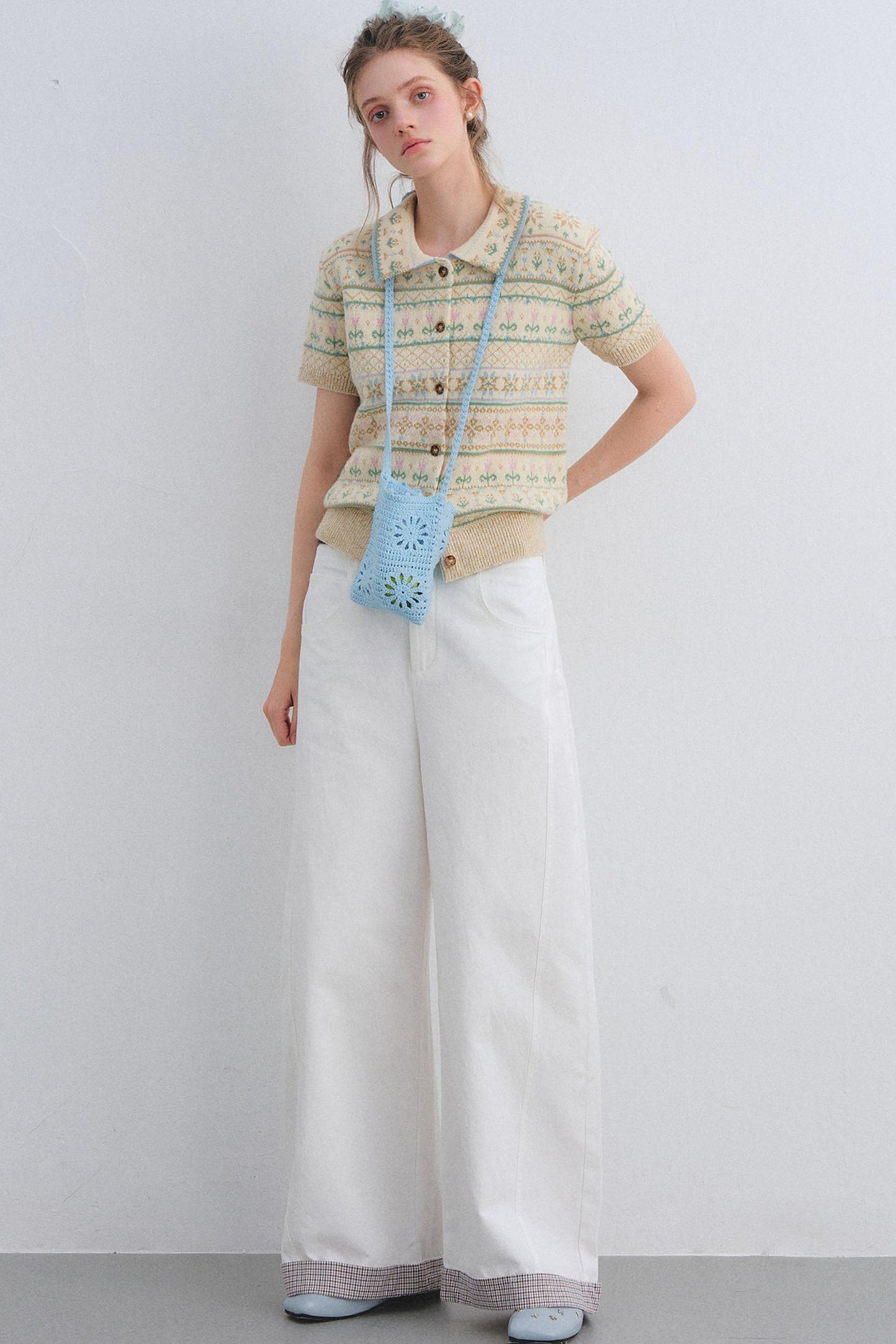 Plaid Patchwork High-Waisted Pants
