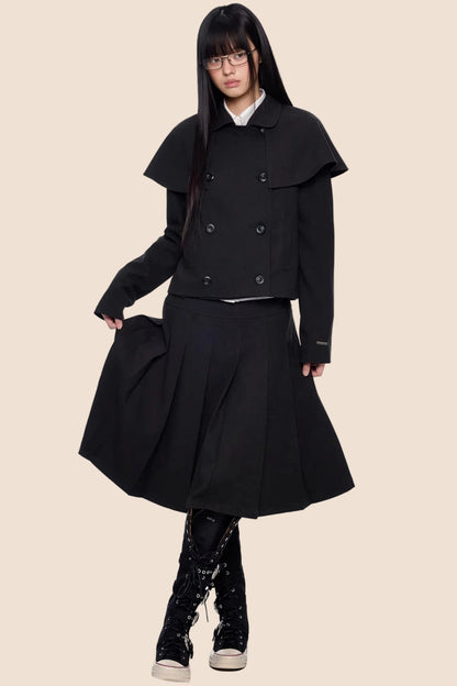 Doppelreihiger Cape-Mantel