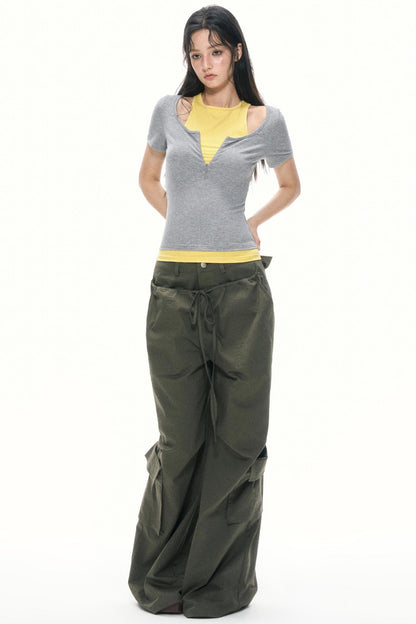 Shoulder Slim T-Shirt