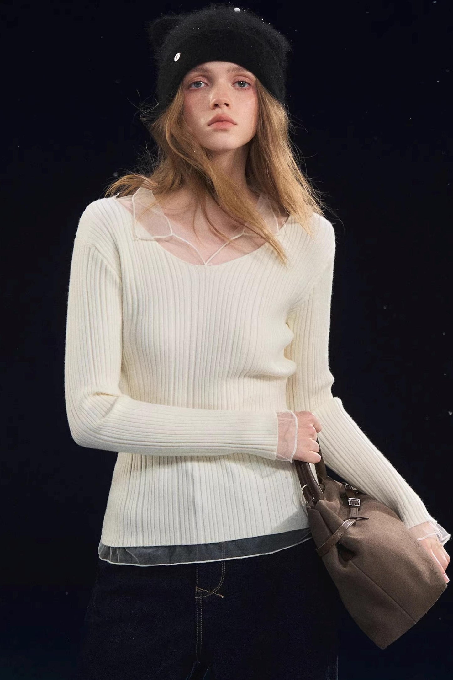 Mesh Splicing High-Elastic Base Shirt