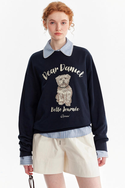 Fun Letter Print Long-Sleeved Sweatshirt