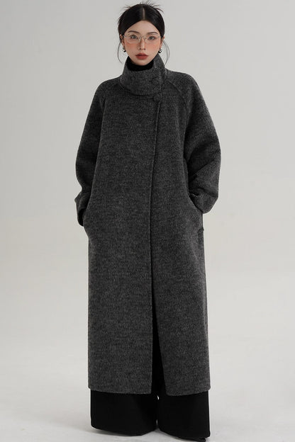 Elegant Athens Gray Wool Coat