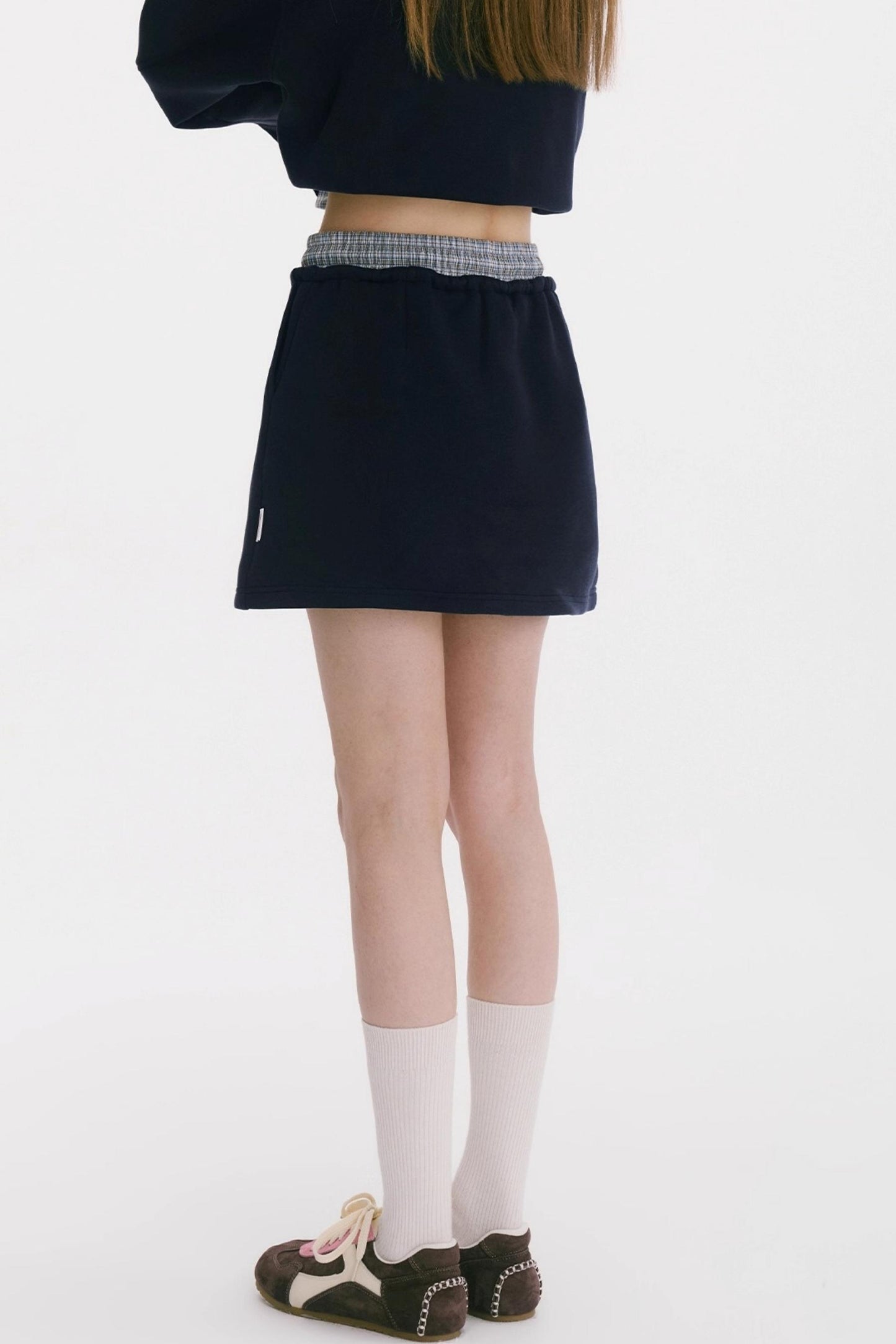 Korean Style Patchwork Plaid Skirt