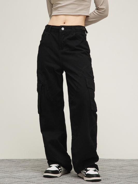 American stitching straight-leg loose pants