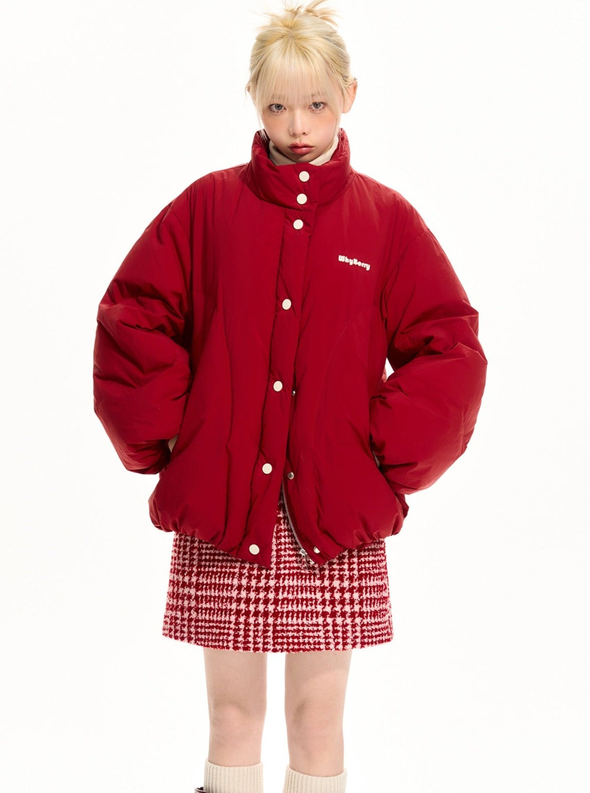 Red Down Jacke