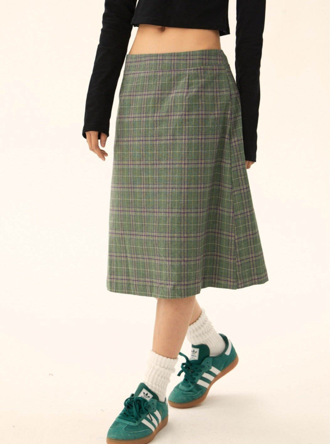 American retro A-line mid-length skirt