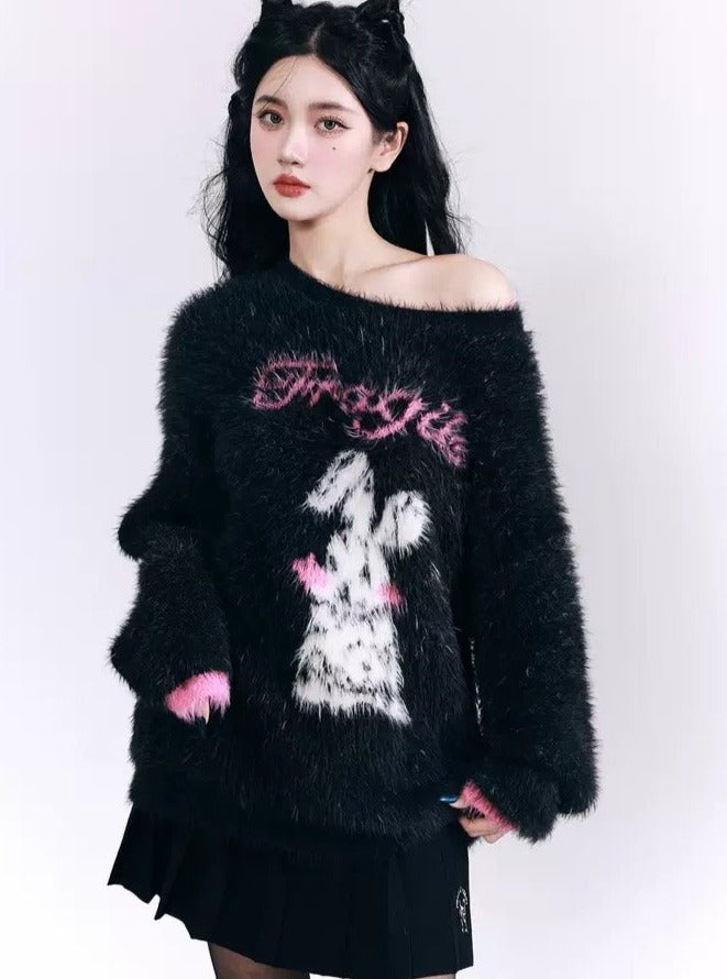 Imitation mink fur thickened sweater top