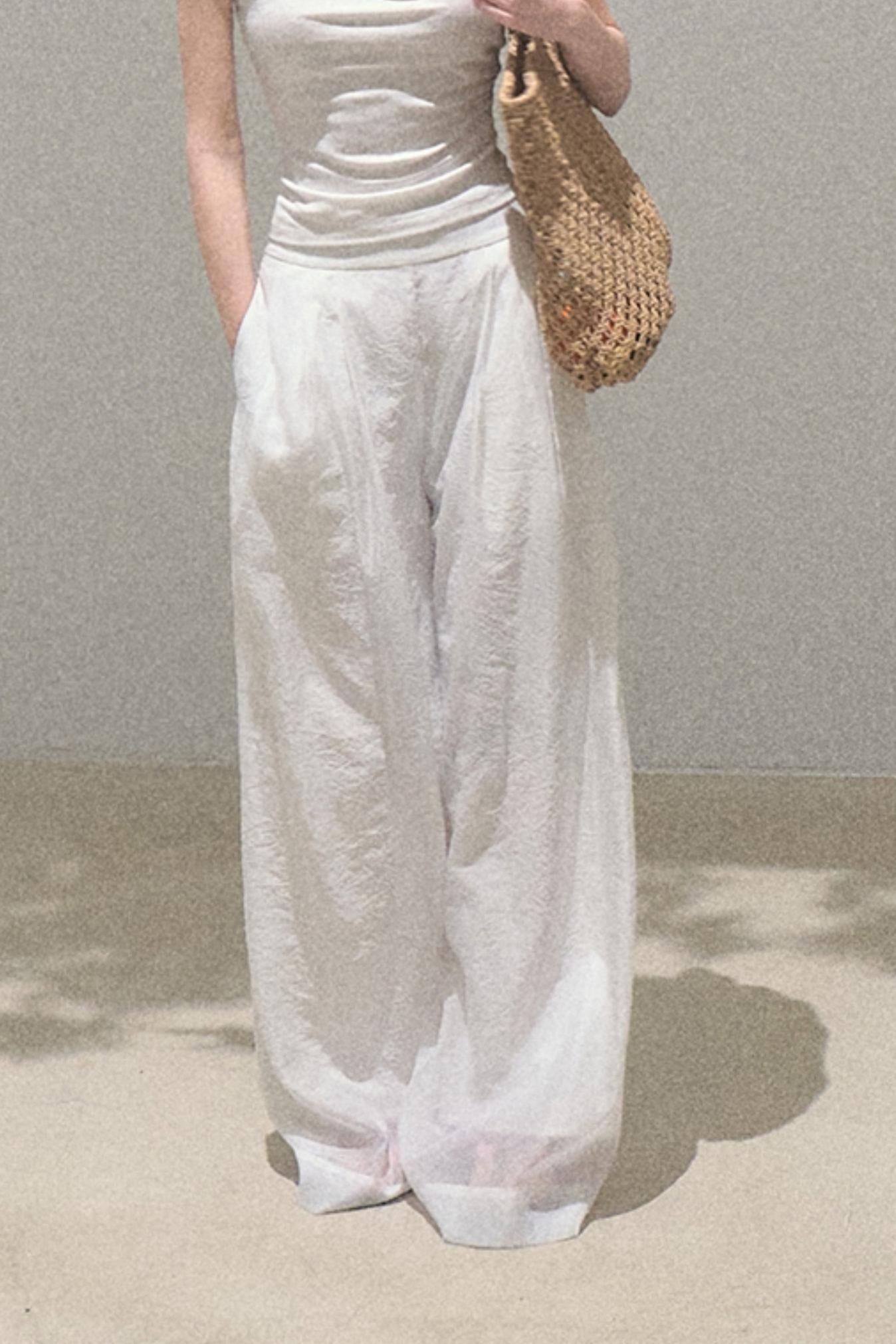 Iridescent Wide-Leg Trousers