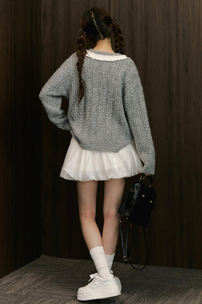 Chic V-Neck Knit Sweater