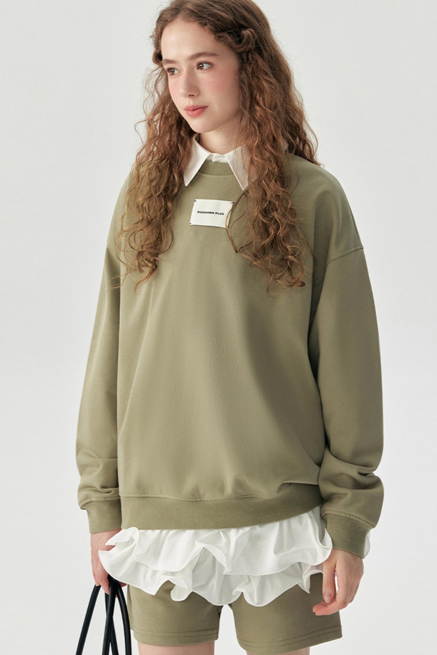 Autumn Heavy Cotton Crew Neck Sweatshirt Set-Up